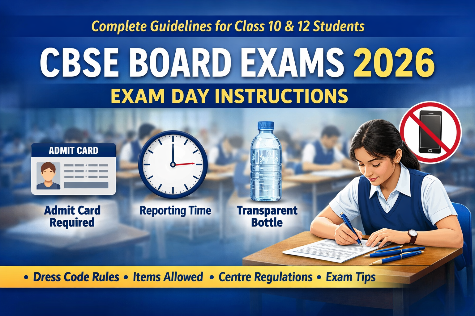 CBSE Board Exams 2026 exam day instructions